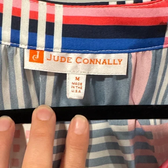 Jude Connally V-Neck Women's Top - Pink and Blue - Picture 2 of 7